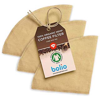 eco-friendly organic hemp cone coffee filter