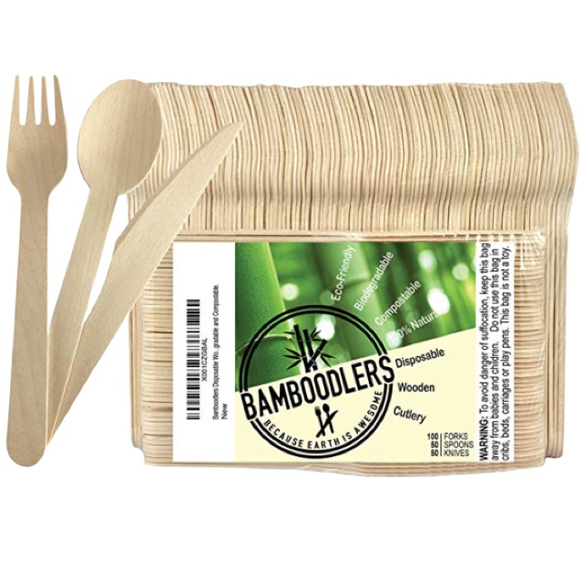 Eco friendly Disposable Wooden Cutlery Set