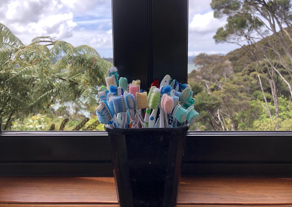 old plastic toothbrushes to use for cleaning